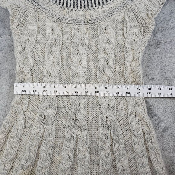Free People Sweater Dress Womens Small Petite Gray Wool Blend Nordic Nights Knit - Picture 9 of 13